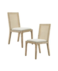 Madison Park Canteberry Farmhouse Solid Wood Cane-inset Dining Chair with Cushioned Seat, Set of 2