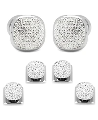 Men's Pave Cufflink and Stud Set