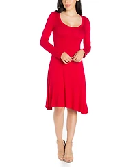 Women's Classic Long Sleeve Flared Mini Dress