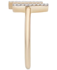 Wrapped Diamond Bar Cuff Ring (1/10 ct. t.w.) 14k Gold, Created for Macy's