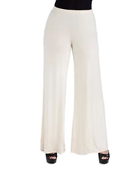 24Seven Comfort Apparel Women Comfortable Solid Color Palazzo Pants