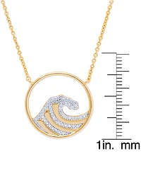 Diamond Accent Wave Gold Plate Necklaces