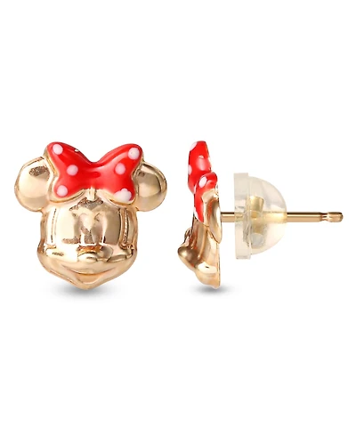 Disney Children's Minnie Mouse Bow Stud Earrings in 14k Gold
