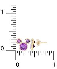 Disney Children's Cubic Zirconia Birthstone Mickey Mouse Stud Earrings 14k Gold