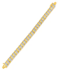Diamond Accent S Link Bracelet in Gold-Plate