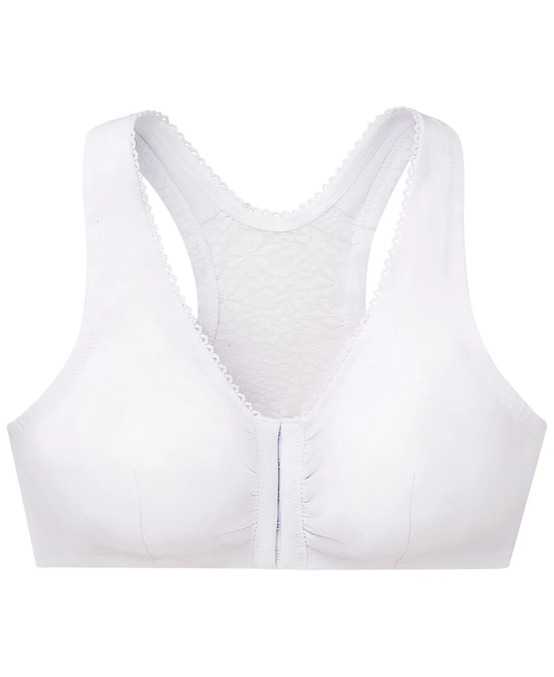 Women's Full Figure Plus Complete Comfort Wirefree Cotton T-Back Bra 1908