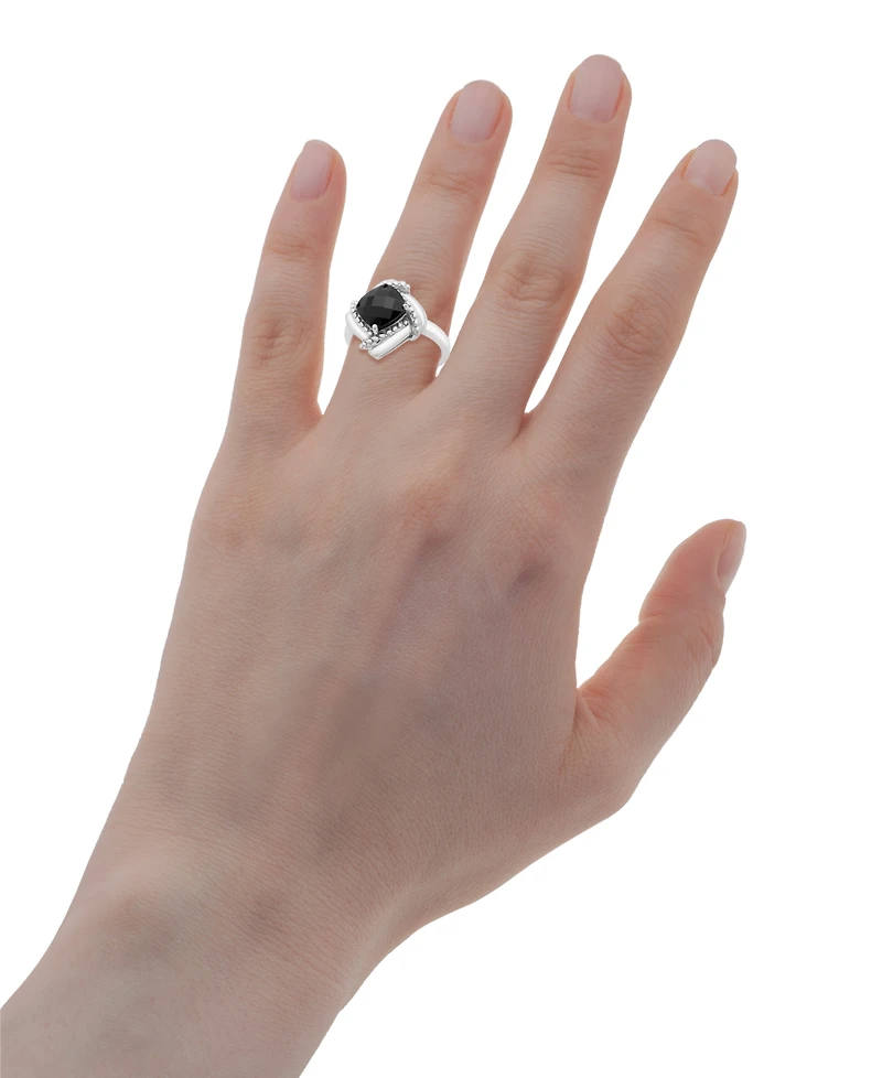 Onyx Box Set (Pendant, Earrings & Ring) in Sterling Silver