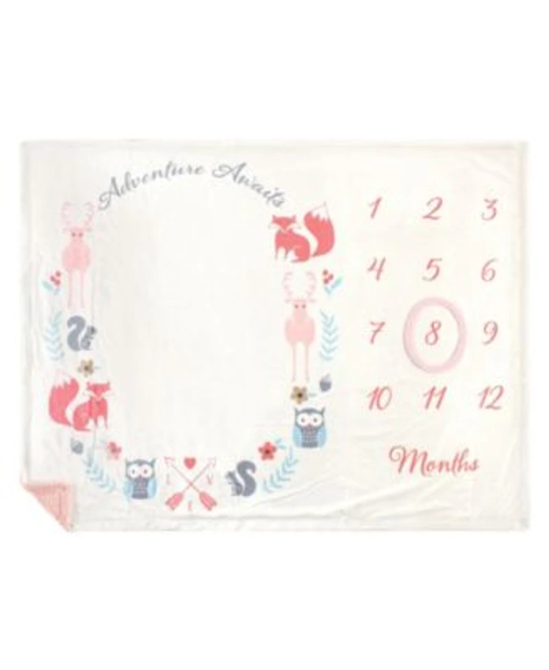 Hudson Baby Infant Plush Holiday Milestone Blanket Little Explorer One Size