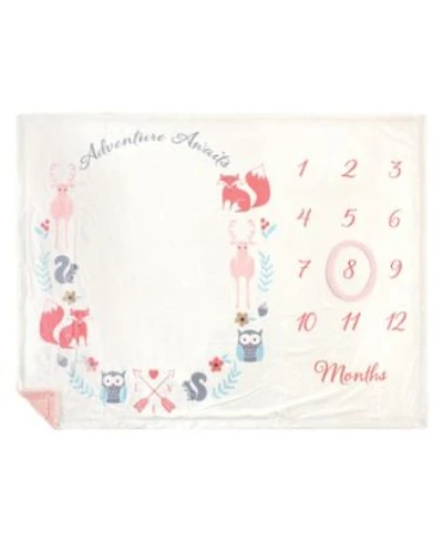 Hudson Baby Infant Plush Holiday Milestone Blanket Little Explorer One Size