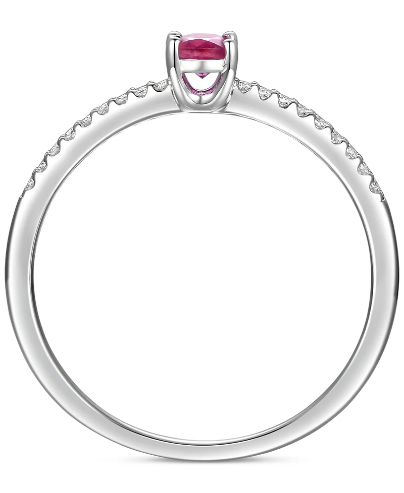 Sapphire (1/2 ct. t.w.) & Diamond (1/20 Ring Sterling Silver (Also Ruby Emerald)