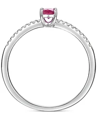 Sapphire (1/2 ct. t.w.) & Diamond (1/20 Ring Sterling Silver (Also Ruby Emerald)