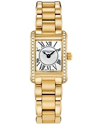 Frederique Constant Women's Swiss Classics Carree Diamond (3/8 ct. t.w.) Gold-Tone Stainless Steel Bracelet Watch 23mm