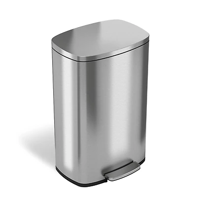 iTouchless 13 Gallon / 50 Liter SoftStep Stainless Steel Bathroom Trash Can with Odor Filter