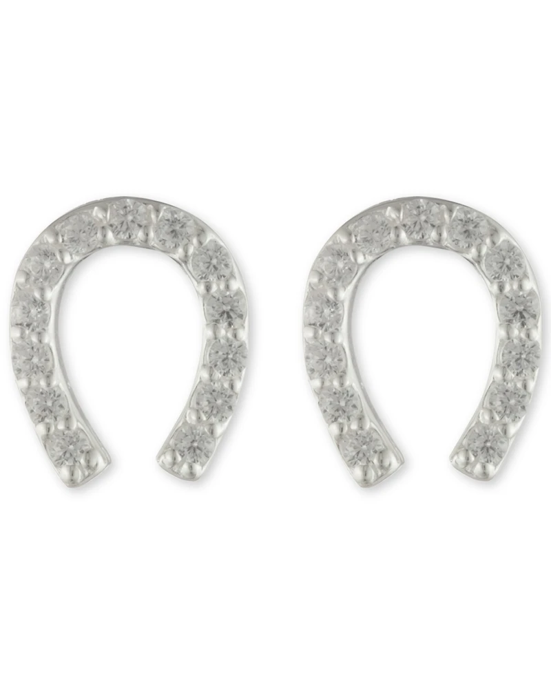 Lauren Ralph Lauren Cubic Zirconia Horseshoe Stud Earrings in Sterling Silver
