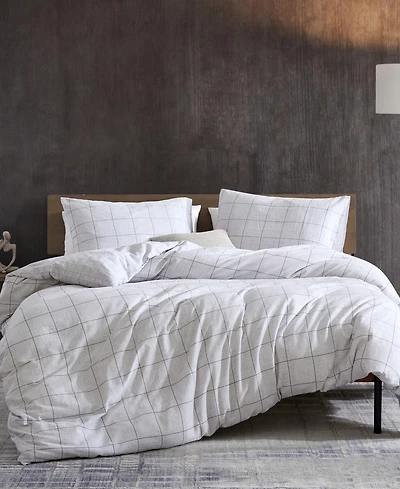Closeout! Kenneth Cole New York Holden Grid 3 Piece Duvet Cover Set, King