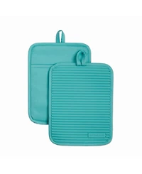 KitchenAid Ribbed Soft Silicone Pot Holder Set, 2 Piece