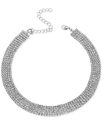 I.n.c. International Concepts Silver-Tone Rhinestone Wide Choker Necklace, 13" + 3" extender, Created for Macy's