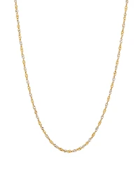 Polished Two-Tone Diamond Cut 16" Singapore Chain in 10K Yellow Gold