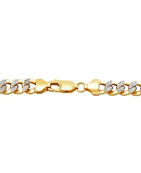 Lightweight Polished Diamond Cut 7MM Curb Chain Bracelet in 10K Yellow Gold