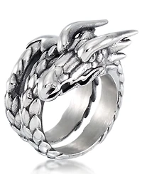 Andrew Charles by Andy Hilfiger Men's Dragon Coil Ring Stainless Steel