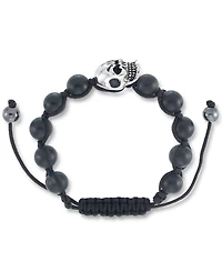 Andrew Charles by Andy Hilfiger Men's Onyx Bead Skull Bolo Bracelet Stainless Steel (Also Tiger's Eye & White Agate)