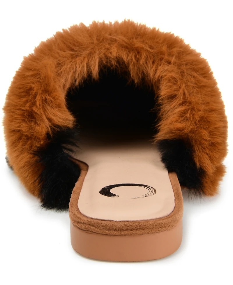 Journee Collection Women's Faux Fur Evelin Mule