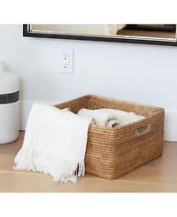 Artifacts Rattan Square Storage Basket with Rounded Corners