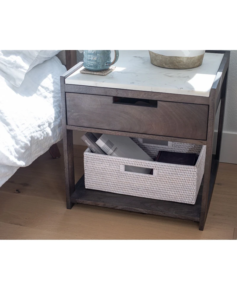 Artifacts Rattan Rectangular Shelf basket with Side handles