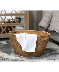 Artifacts Trading Company Rattan Laundry Basket with Cutout Handles