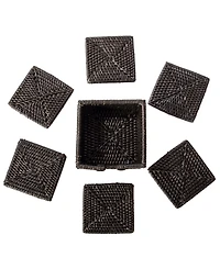 Artifacts Rattan Square Coasters - 7 Piece Set