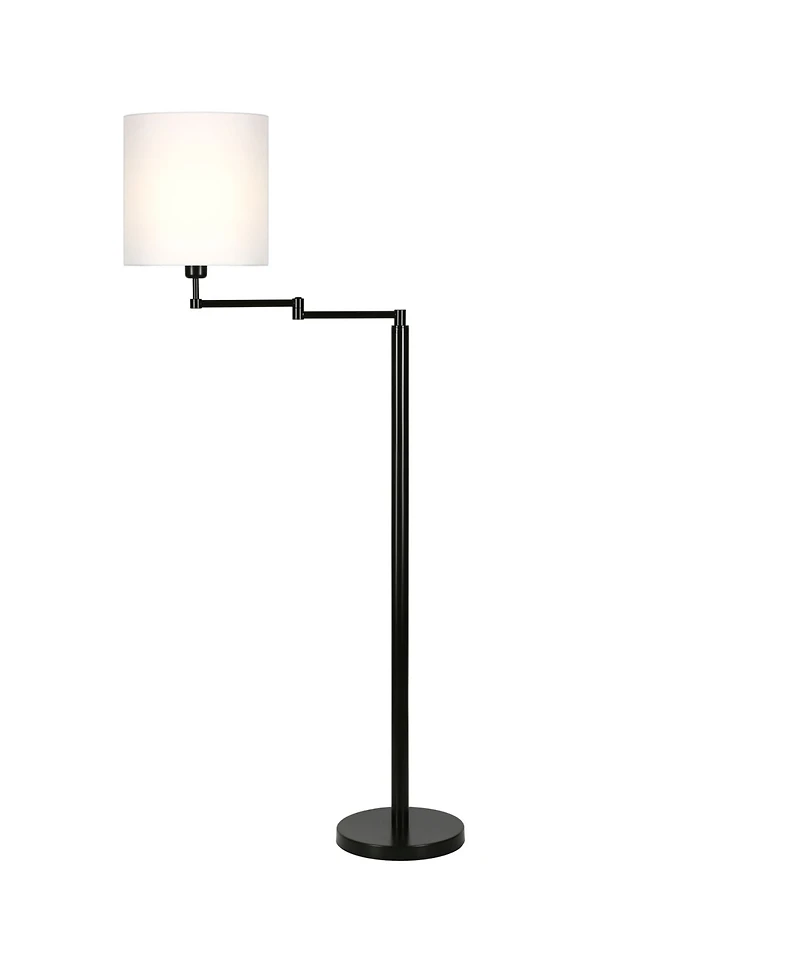 Moby Swing Arm Floor Lamp Round Shade