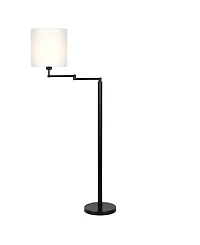 Moby Swing Arm Floor Lamp Round Shade
