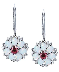 Women's Flower Earrings in Sterling Silver
