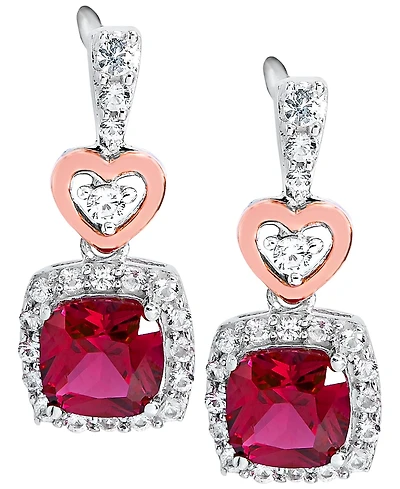 Women's 14K Rose Gold Plated Heart Earrings in Sterling Silver