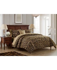 Vcny Home Cheetah Reversible Bed in a Bag 8 Piece Comforter Set, Queen