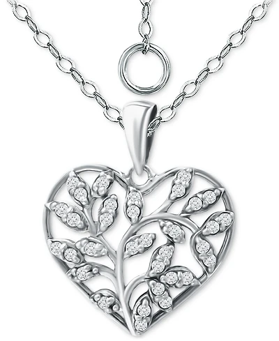 Giani Bernini Cubic Zirconia Heart 16" Pendant Necklace, Created for Macy's