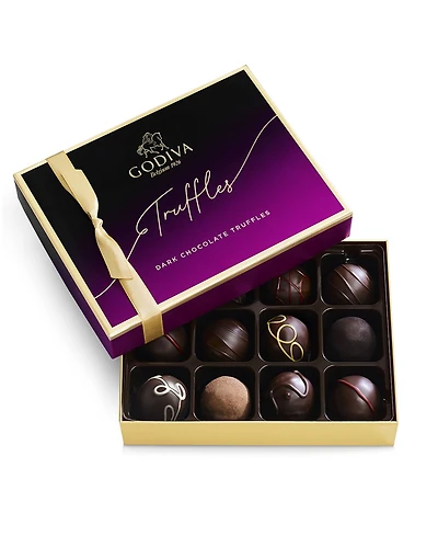 Godiva Dark Truffles Gift Box, 12 Pieces