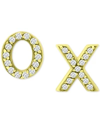 Giani Bernini Cubic Zirconia X & O Mismatch Stud Earrings, Created for Macy's