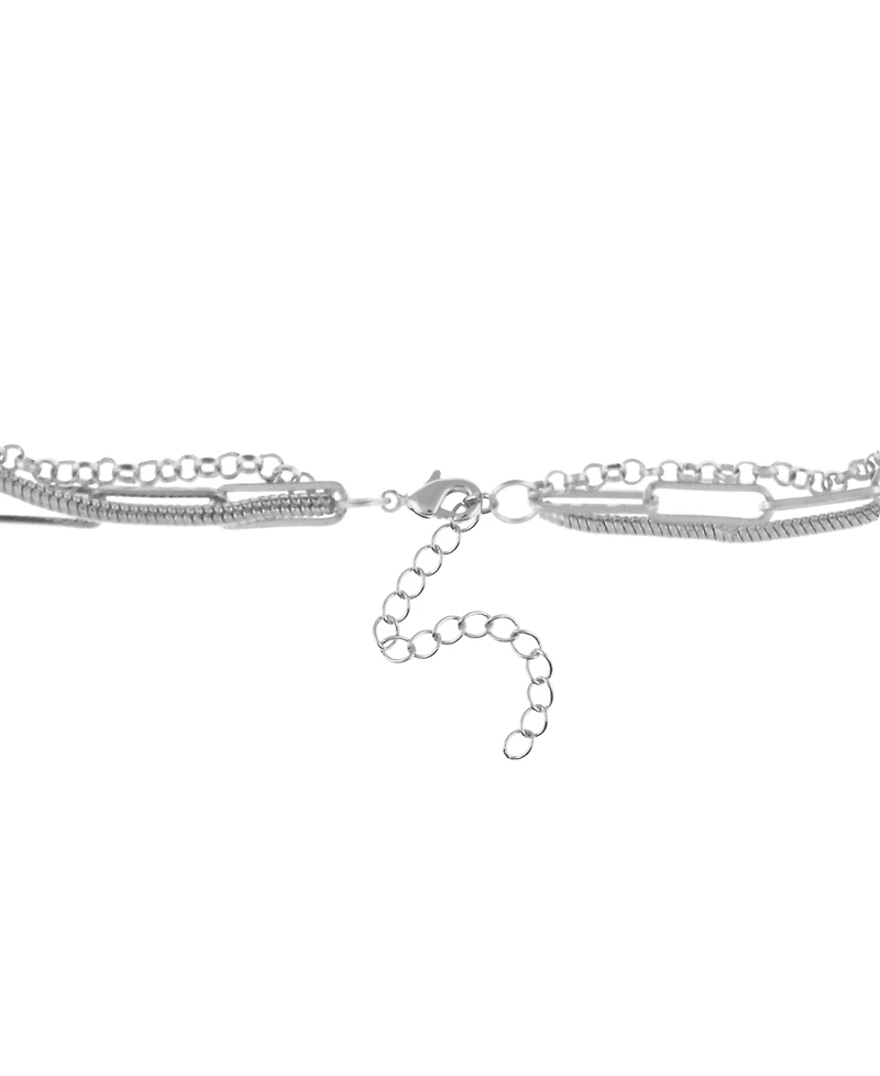 And Now This Triple Row 16" Chain Necklace in Silver Plate or Gold Plate