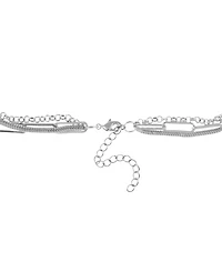 And Now This Triple Row 16" Chain Necklace in Silver Plate or Gold Plate