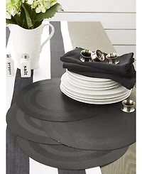 Design Imports Black Round Double frame Placemat, Set of 6