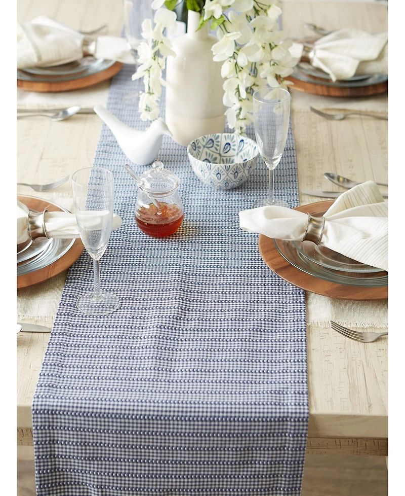 Design Imports Farmhouse Gingham Table Runner