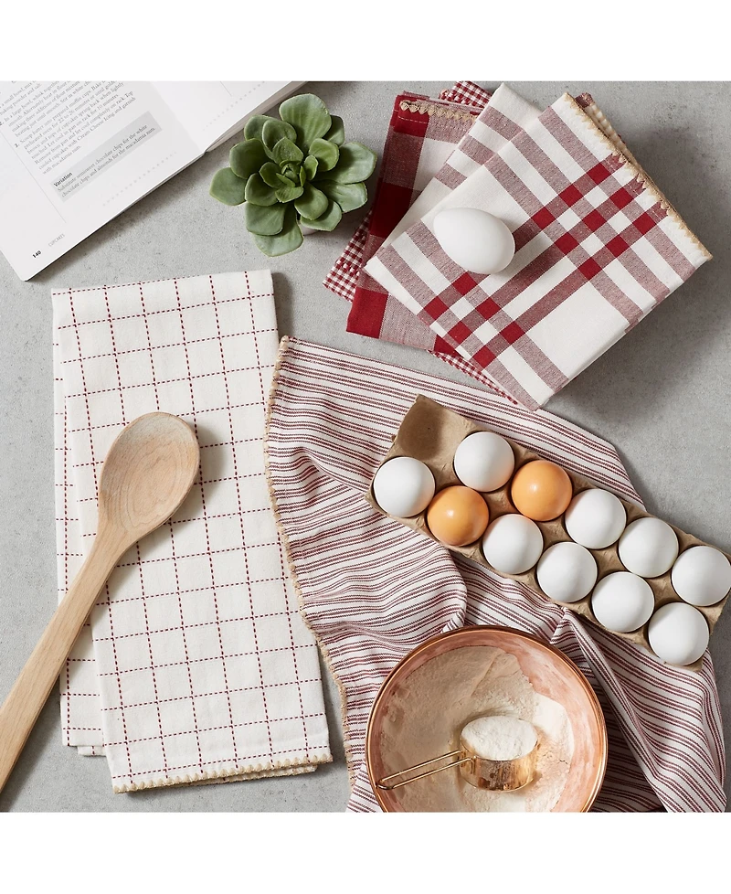 Design Imports Farmhouse Woven Dishtowel, Set of 5