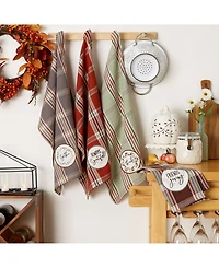 Design Imports Thanksgiving Cozy Picnic, Plaid Dishtowel, Set of 4