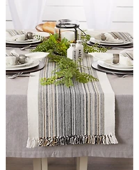 Design Imports Striped Fringed Table Runner