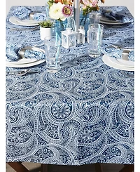 Design Imports Paisley Print Outdoor Tablecloth with Zipper