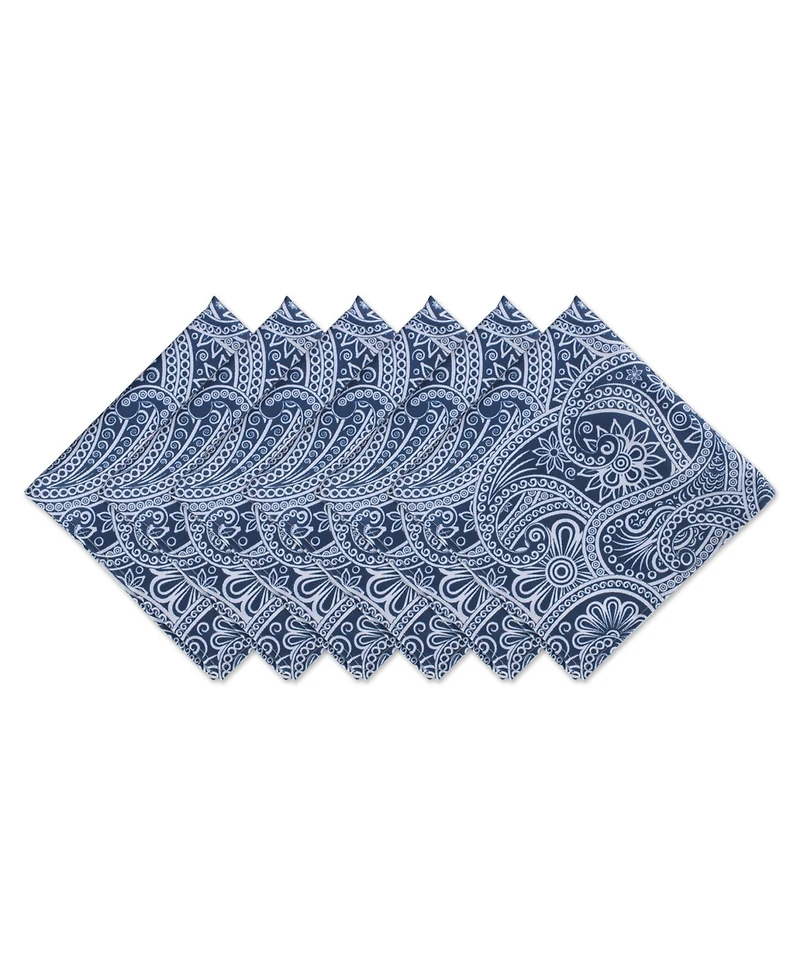 Design Imports Paisley Print Outdoor Napkin, Set of 6