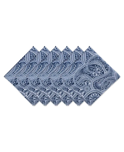 Design Imports Paisley Print Outdoor Napkin, Set of 6