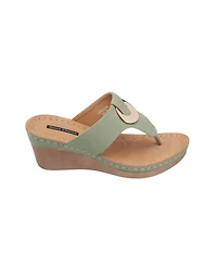 Gc Shoes Women's Genelle Thong Wedge Sandals