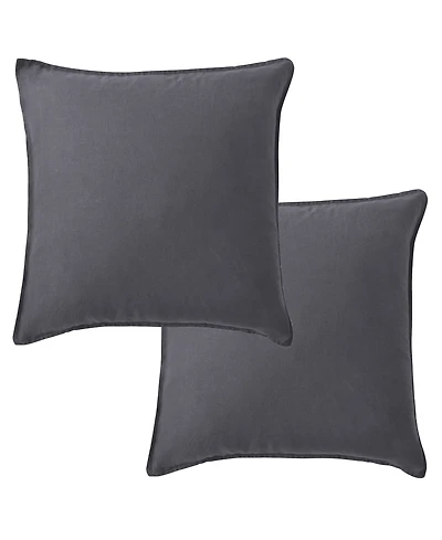 Levtex Washed Linen Relaxed Solid 2-Pack Decorative Pillow Cover, 20" x